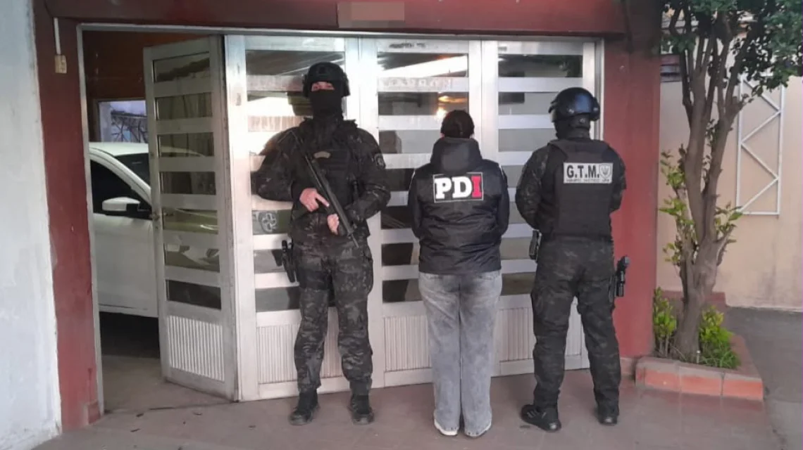 Operativo de la Policía de Investigaciones en la provincia de Santa Fe.
