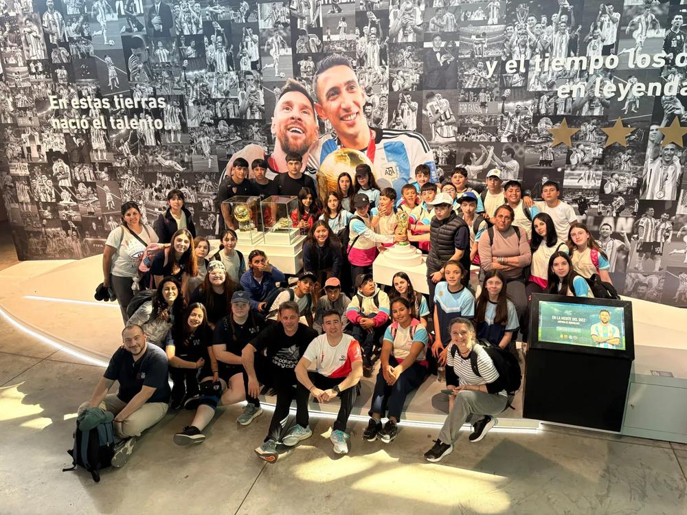 Estudiantes de General López durante una actividad vinculada a los Juegos Suramericanos