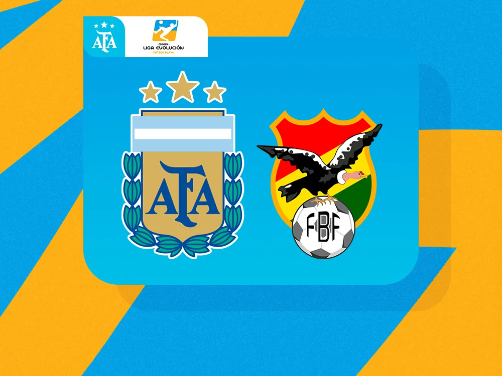 Plantel argentino de fútbol playa antes del debut en la Liga Evolución.