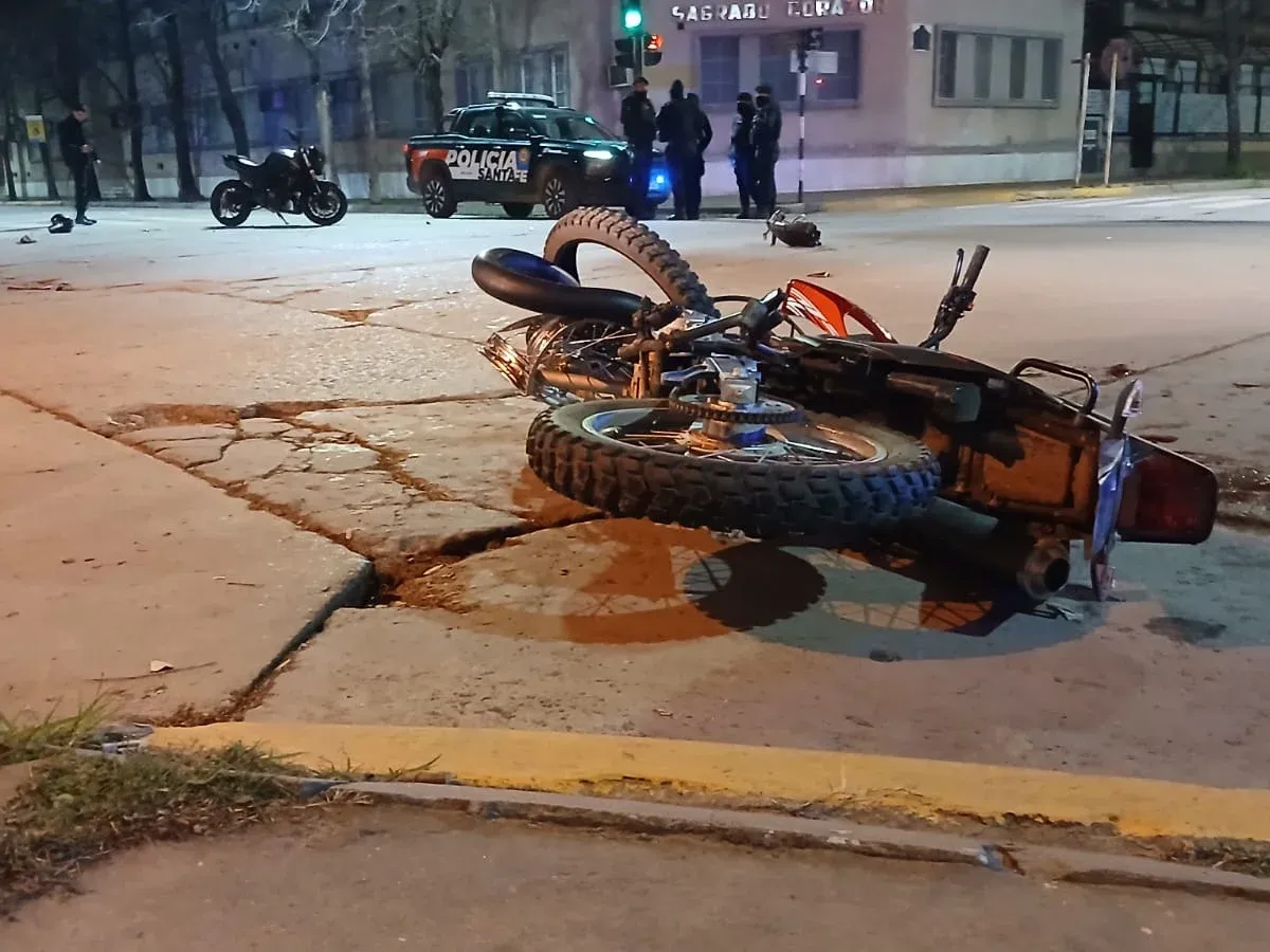 Motocicletas involucradas en el choque ocurrido en Venado Tuerto