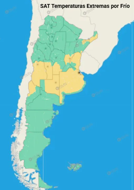 Alerta amarilla por bajas temperaturas