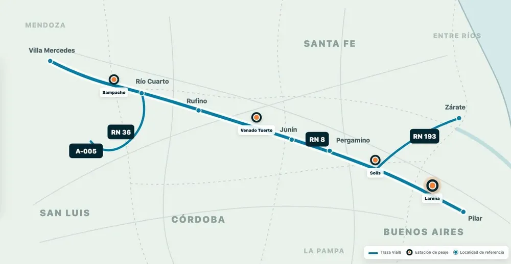Estación de peaje de Venado Tuerto sobre la Ruta Nacional 8